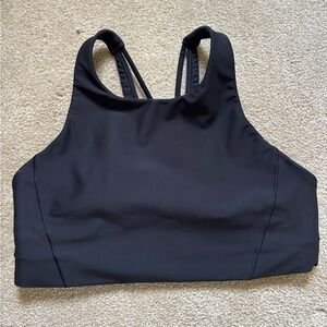Athleta Black High-Neck Strappy Sports Bra